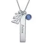 MyNameNecklace Personalized Sterling Silver 925 Graduation Charms Necklace with Dangle Birthstone- 2020 Graduation Jewelry Gift for Her