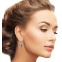 SolidSilver - Sterling Silver 6mm Round Solitaire Dangle Leverback Earrings Made with Swarovski Crystal | Sterling Silver, Yellow & Rose Gold Dipped