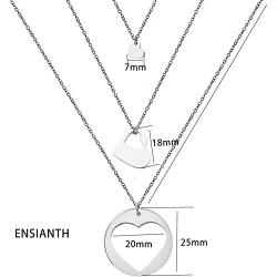 ENSIANTH Generations Necklace Set Heart Cutout Necklace for Grandmother Mother Daughter