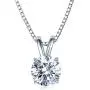 UMODE 18K White Gold Plated Cubic Zirconia Necklace for Women-2 Carat CZ Solitaire Pendant Necklace for Women