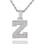 Asluco Initial Letter Pendant Necklace,14K Gold/White Gold Plated Iced Out Cubic Zirconia A-Z Alphabet Pendant Long Chain Necklace Custom Name Jewelry for Women Men Teen Girls
