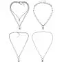 Zhanmai 4 Pieces Valentines Day Fashion Lock Pendant Necklace Punk Chain Choker Long Multilayer Chain Jewelry Zhanmai 4 Pieces Valentines Day Fashion Lock Pendant Necklace Punk Chain Choker Long Multilayer Chain Jewelry