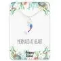 Mermaid Necklace – Cute Mermaid Gift Charm for Women, Girls & Teens – “Mermaid at Heart” Message Card