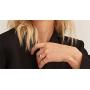 18k Gold Plated Chunky Dome Ring Croissant Braided Cubic Zirconia Inlayed Star Ring Signet Thick Band for Women Size 5 to 10