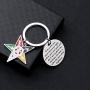BAUNA OES Sorority Gifts Order of The Eastern Star Keychain to Be A Star You Must Shine Your Light Masonic Jewelry for Her