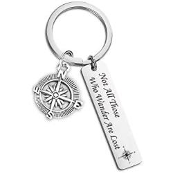 SIDIMELO Friendship Gifts Not All Those who Wander are Lost Bracelet Inspirational Jewelry Best Friend Jewelry Keychain Gifts Birthday Gifts Travel Lover Explorer Accessories