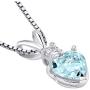 14 Karat White Gold Heart Shape 0.75 Carats Aquamarine Diamond Pendant