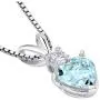 14 Karat White Gold Heart Shape 0.75 Carats Aquamarine Diamond Pendant 14 Karat White Gold Heart Shape 0.75 Carats Aquamarine Diamond Pendant
