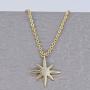 DELLA MODA Dainty Little North Star CZ Gold Necklace | 18k Gold Plated Hypoallergenic Brass
