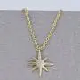 DELLA MODA Dainty Little North Star CZ Gold Necklace | 18k Gold Plated Hypoallergenic Brass