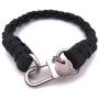 Mens Rugged Chunky Braided Leather Bracelet Black Handcrafted in USA