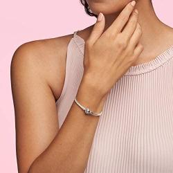 PANDORA Jewelry Smooth Moments Snake Chain Charm Sterling Silver Bracelet