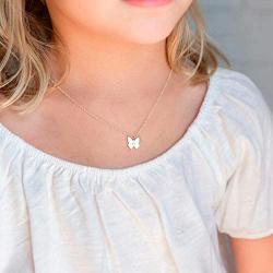 Turandoss Initial Butterfly Necklaces for Girls - Dainty 14K Gold Filled Handmade Personalized Letter Butterfly Choker Necklaces for Women Girls Jewelry Gifts