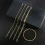 NA Gold Chain Bracelet Sets for Women GirlsBracelets Adjustable Layered Metal Link Bracelet Set Handmade Fashion Jewelry.