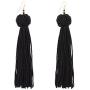 Bohemian Knot Tassel Dangle Earring with Long Silky Thread Fringe Drop Earring Gift for Women girls