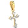Moissanite Gold Necklace Pendant Cross Necklace for Women Simple Dainty Pendant Necklace Solid Gold 10k 14k 18k