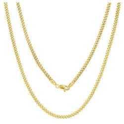 Nuragold 10k Yellow Gold 3mm Miami Cuban Link Chain Pendant Necklace, Mens Womens Lobster Lock 16'' 18'' 20'' 22'' 24'' 26'' 28'' 30''