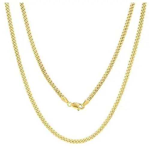 Nuragold 10k Yellow Gold 3mm Miami Cuban Link Chain Pendant Necklace, Mens Womens Lobster Lock 16'' 18'' 20'' 22'' 24'' 26'' 28'' 30'' Nuragold 10k Yellow Gold 3mm Miami Cuban Link Chain Pendant Necklace, Mens Womens Lobster Lock 16'' 18'' 20'' 22'' 24'' 26'' 28'' 30''