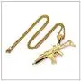 Heavstjer Punk Stainless Steel Submachine Gun Pendant Necklace,22inches Link Chain