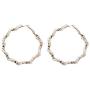 Pearl Beaded Hoop Earrings for Women Vintage Pearly Big Hoop Statement Ear Dangle Earrings with Stud Large Lightweight Pierced Nickle Free