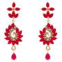 Efulgenz Indian Bollywood Gold Plated Crystal Rhinestone CZ Wedding Bridal Choker Necklace Dangle Earring Jewellery Set