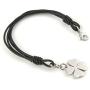 HZMAN Unisex Leather Stainless Steel Lucky Charm 4-Leaf Clover Irish Good Luck Bracelet, Braided Cuff Bangle