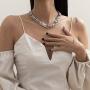 Ingemark Bling Butterfly Cuban Chain Necklace Hip Hop Punk Iced Out Chain Choker Necklace for Women Girls Shiny Wedding Birthday Festivals Jewelry Gifts