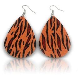 TIDOO Leather Earrings for Women Teardrop Lightweight Leaf Animal Print Summer Earring