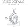 AOBOCO Sterling Silver Moon Cat Pendant Necklace with Crystals, Celtic Jewelry Birthday Cat Gifts for Women Her Cat Lover