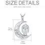AOBOCO Sterling Silver Moon Cat Pendant Necklace with Crystals, Celtic Jewelry Birthday Cat Gifts for Women Her Cat Lover
