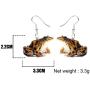 WEVENI Acrylic Green Brown Frog Earrings Dangle Drop Cute Jewelry For Women Girls Novelty Gift