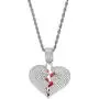 MOCA Broken Heart Chain Necklace & Pendant Iced Out Bling Zircon Hip hop Jewelry Silver MOCA Broken Heart Chain Necklace & Pendant Iced Out Bling Zircon Hip hop Jewelry Silver