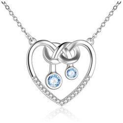 Heart Sister Necklace 925 Sterling Silver Infinity Jewelry for Women Sister Gift