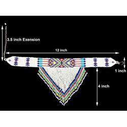 Native Style Seed Beads Beaded Choker Bib Statement Necklace