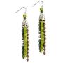 LookLove Womens Jewelry Shades of Green Bead Necklace (16'' with 3'' Extender) Earrings (3'') and Bracelet (6 Stretch Bracelets) Set