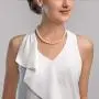 Freshwater Cultured Pearl Necklace Set for Women Includes Stud Earrings with 14K Gold in AAAA Quality - THE PEARL SOURCE Freshwater Cultured Pearl Necklace Set for Women Includes Stud Earrings with 14K Gold in AAAA Quality - THE PEARL SOURCE