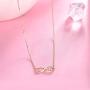 FANCIME 14K Solid Yellow Gold Small Cute Infinity Diamond Pendant Friendship Necklace Fine Dainty Jewelry For Women, 16'' + 2'' Extender (0.072cttw, I-J Color, SI2 Clarity)