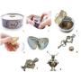 Pearlina Dolphins Necklace Cultured Pearl Oyster Set Silver-tone Plated Cage w/Stainless Steel Chain 18''