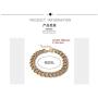 Chunky Necklaces Bracelet Set Leopard Print Punk Chain Gold Statement Collar Necklace Hip Hop Curb Cuban Thick Short Choker Chunky Thick Chain Necklace for Women Jewelry Party