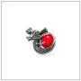 Heavstjer Punk Rock Stainless Steel Dragon Pendant Crystal Ball Necklace,24inches Link Chain