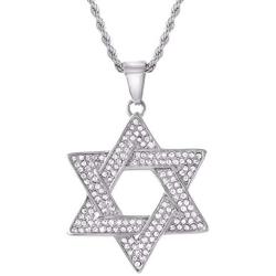 Shop-iGold Star of David Jewish Jewelry Gold Men Women Big Pendant with Free Rope Chain Stainless Steel - Mens Necklace, Mens Jewelry, Stainless Steel Necklace