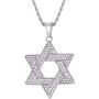 Shop-iGold Star of David Jewish Jewelry Gold Men Women Big Pendant with Free Rope Chain Stainless Steel - Mens Necklace, Mens Jewelry, Stainless Steel Necklace