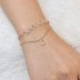 Shanzeh Gold Chain Wave Style and Crystal stones Bracelet for Girls and Women with adjustable size [ATYA 1045]