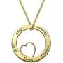 MyNameNecklace Personalized Circle of Love Family Necklace with Heart Inside Precious Metal Silver 925 - Engrave Any Name -Valentines Day Jewelry Gift for Her- Mom-Wife