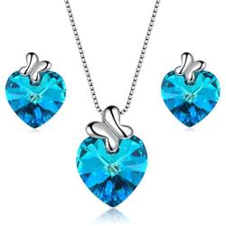 Mom Necklace for Women Mother Daughter Jewelry Mothers Day Crystal Heart Pendant Necklaces Accent Chain Love Forever Charm Inspirational Gift for Her Wife Sister Girlfriend