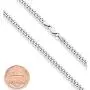 Miabella Solid 925 Sterling Silver Italian 3.5mm Diamond Cut Cuban Link Curb Chain Necklace for Women Men 16, 18, 20, 22, 24, 26, 30 Inch Made in Italy