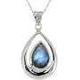 YoTreasure 1.49'' Labradorite Solid 925 Sterling Silver Chain Pendant Jewelry YoTreasure 1.49'' Labradorite Solid 925 Sterling Silver Chain Pendant Jewelry