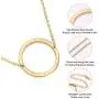 nichowy 2PCS 18K Gold Plated Necklace A-Z Large Letter Pendant Sideways Initial Monogram Necklace for Women and Girls Personalized Jewelry White/Gold Set Stainless Steel