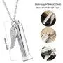 sailimue 2Pcs Cylinder Cremation Urn Necklace for Ashes Memorial Keepsake Pendant with Angel Wing Charm Necklace Stainless Steel Cremation Jewelry sailimue 2Pcs Cylinder Cremation Urn Necklace for Ashes Memorial Keepsake Pendant with Angel Wing Charm Necklace Stainless Steel Cremation Jewelry