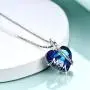 WOTEER Mom Necklace for Mom Birthday I Love You Mom Blue Crystal Necklace for Mom from Daughter WOTEER Mom Necklace for Mom Birthday I Love You Mom Blue Crystal Necklace for Mom from Daughter